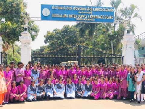 Aditya Students Group in front of BWSSB gate