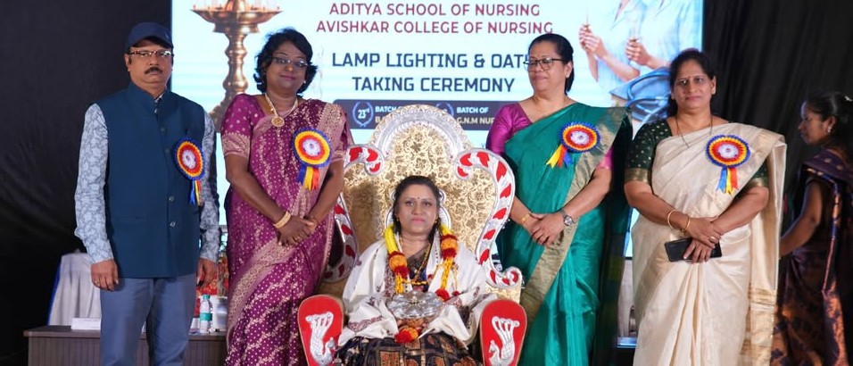 Aditya Group of Institutions Celebrates Lamplighting and Oath-Taking Ceremony for Nursing Batches